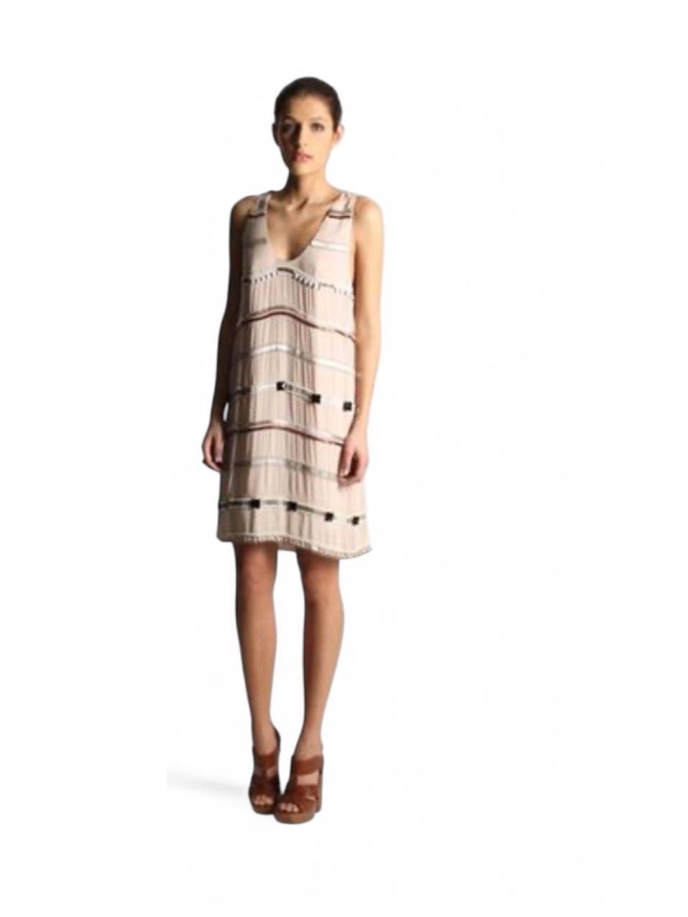 French Connection Sleeveless V-Neck Shift Dress